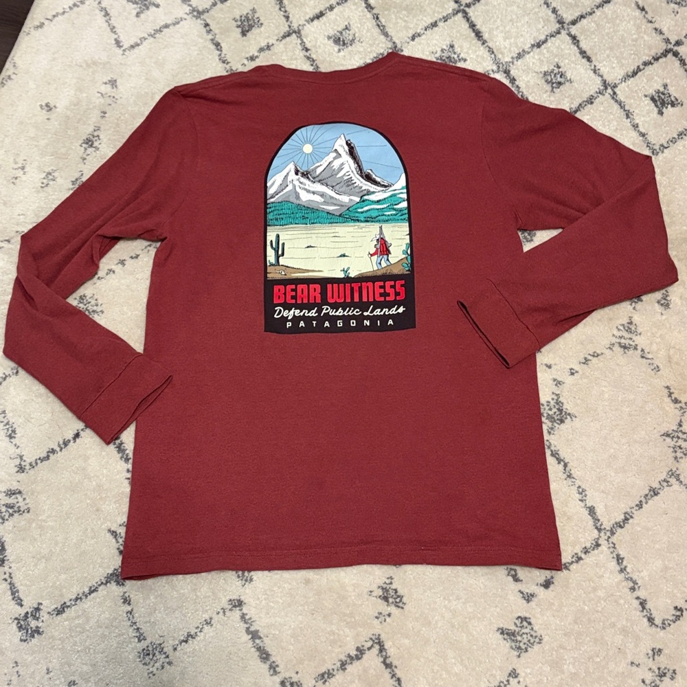 Patagonia “Bear Witness” Defend Public Lands long sleeve shirt size M